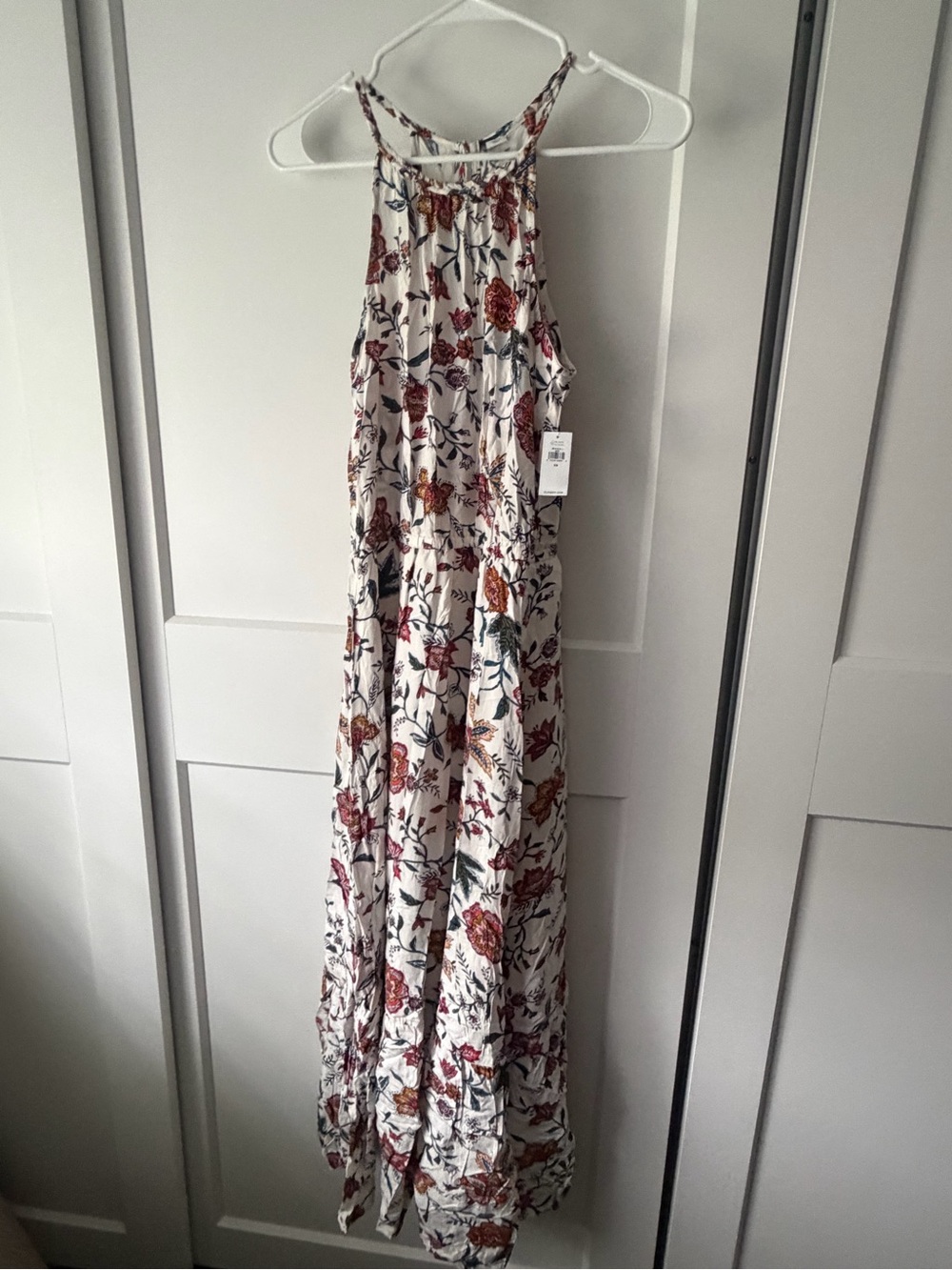 Old Navy Floral Halter Maxi Dress in Cream with Multicolor floral print NWT - XS